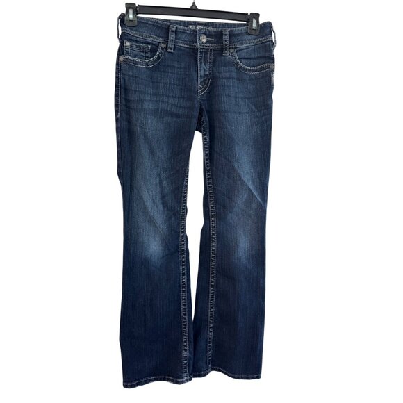 Silver Jeans Co. Suki Surplus Bootcut Womens Blue Denim Jeans W29 L32 Distressed - Picture 2 of 5